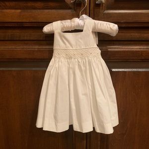 White baby girl dress with pink flowers